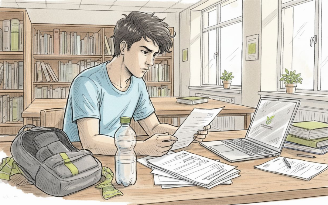 Alumno comprobando la cobertura de su seguro médico universitario