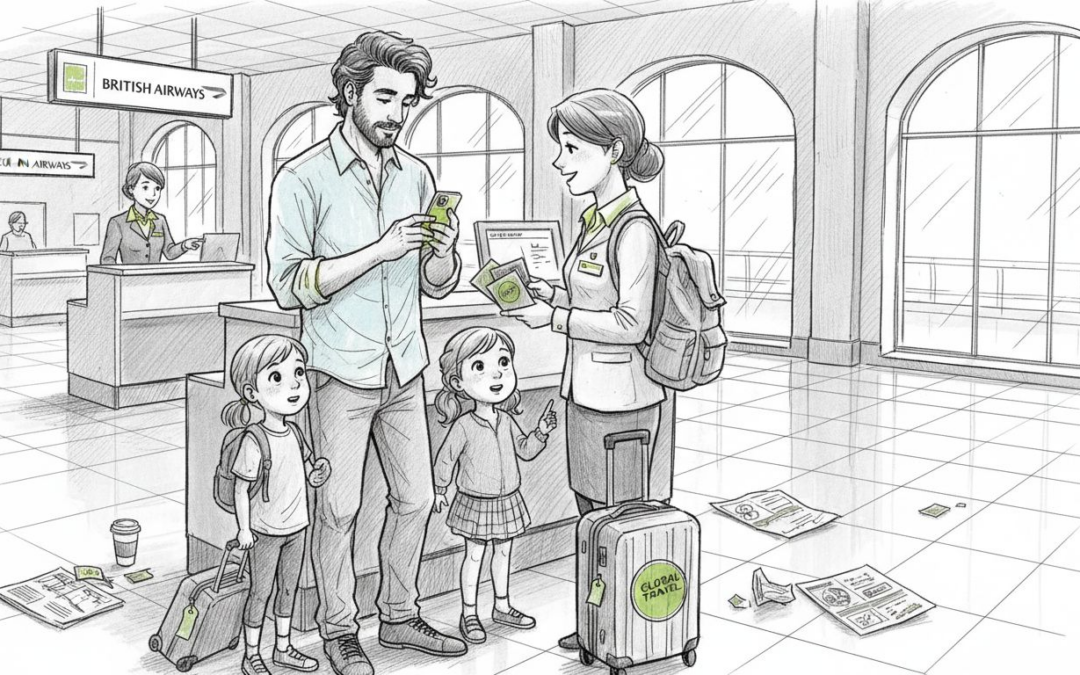 Expat family preparing for international travel