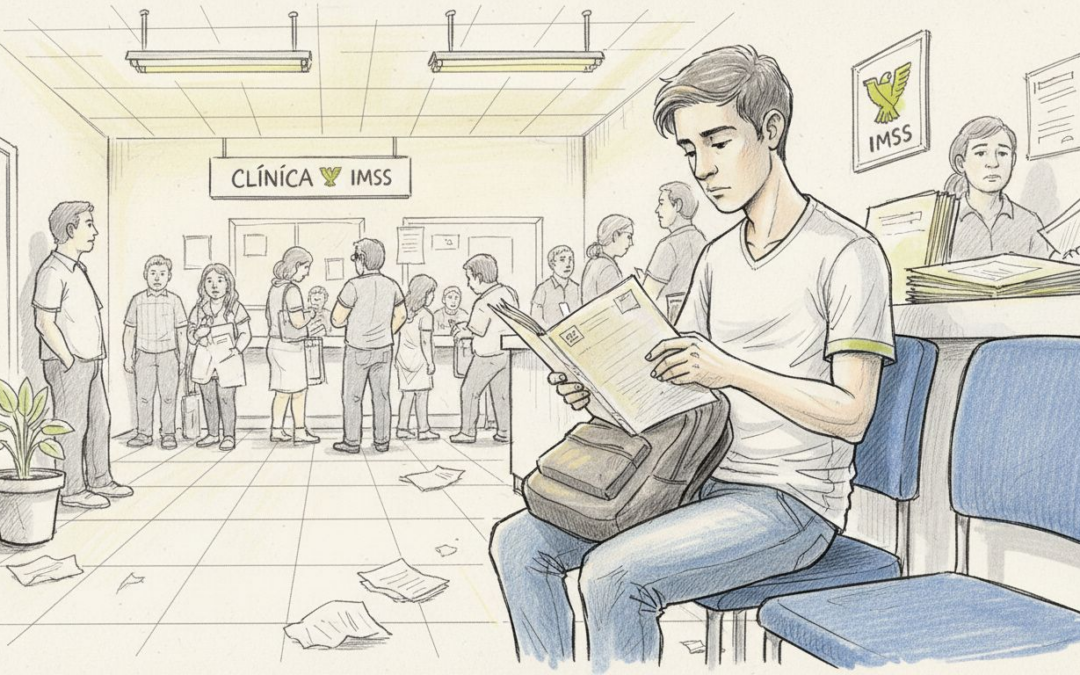 Alumno en espera de su certificado médico del IMSS