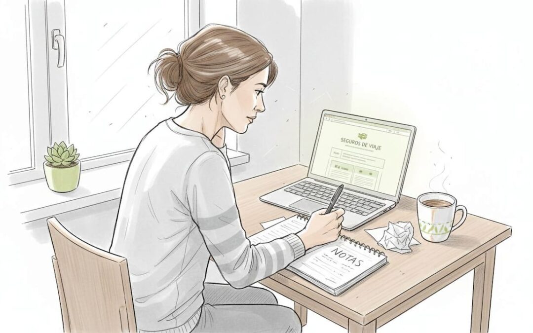 Mujer gestionando la contratación de su seguro de salud desde la comodidad de su hogar