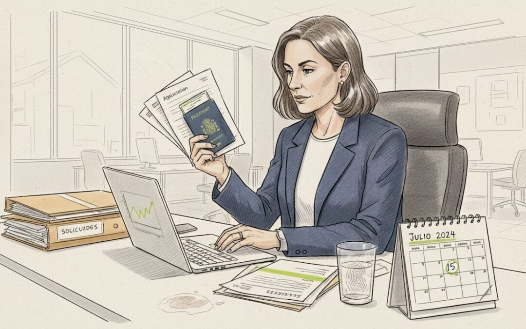 Especialista revisando pólizas de seguros internacionales