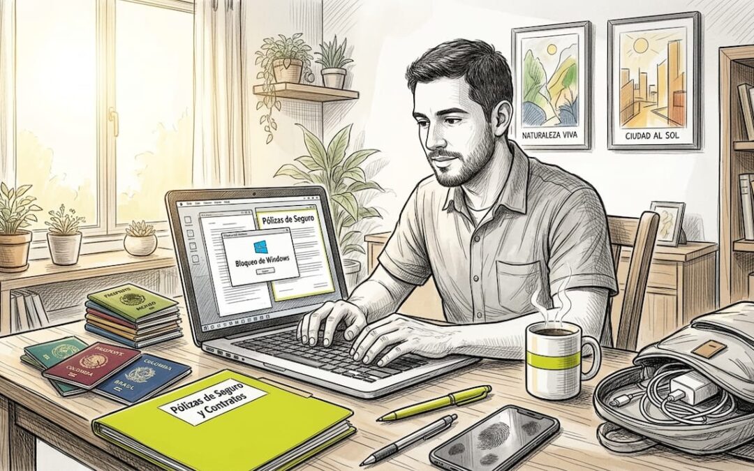 Un hombre revisa desde la comodidad de su casa las opciones de seguros internacionales.