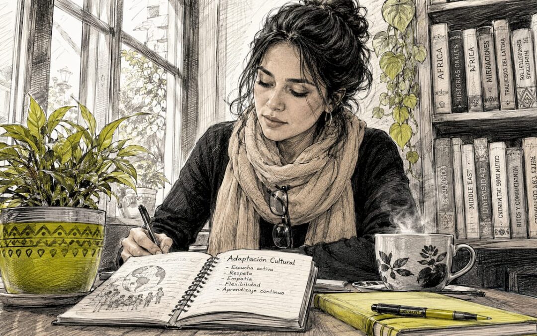 Mujer preparándose para adaptarse a una nueva cultura