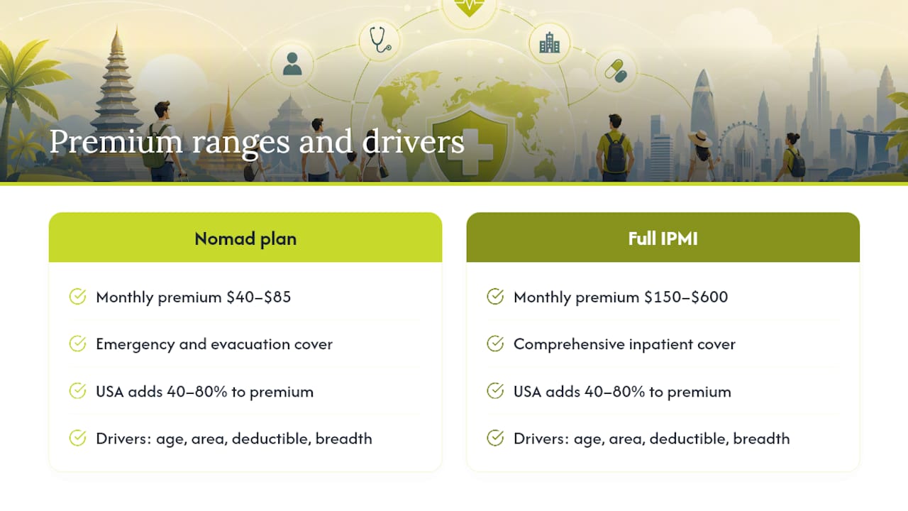 Comparison diagram of health insurance premium costs