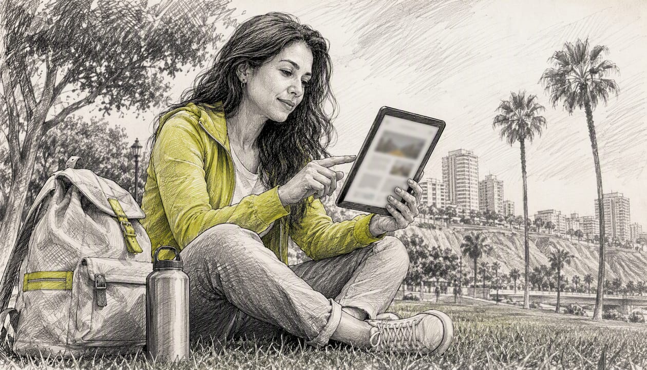 Persona consultando el precio de su seguro desde una tablet