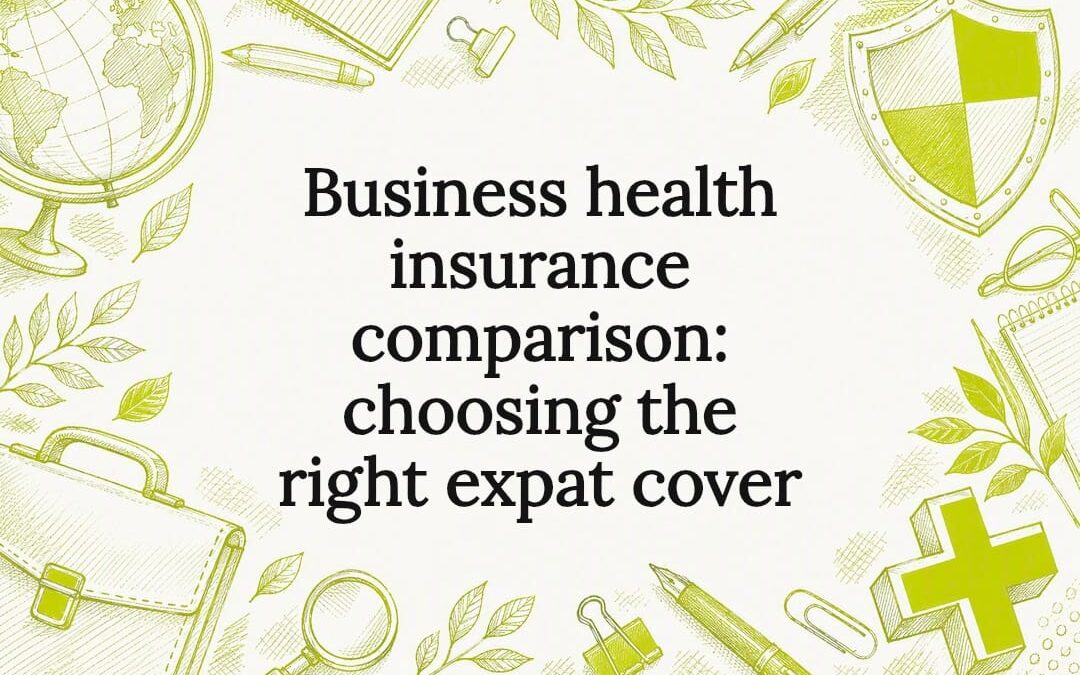 Decorative business health insurance title card illustration