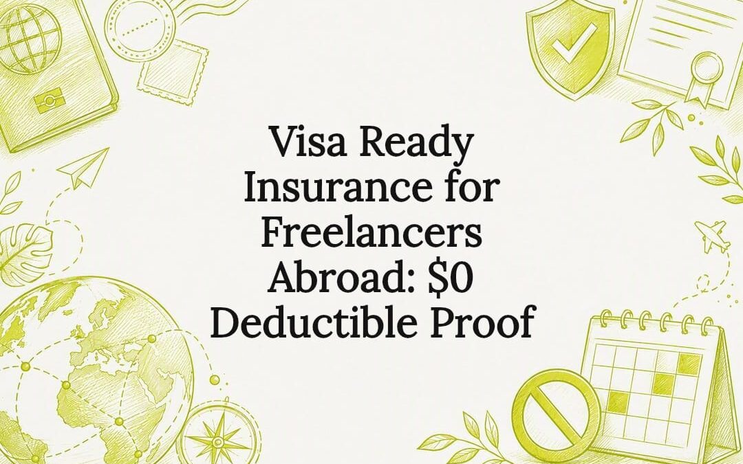 Decorative visa insurance title card illustration