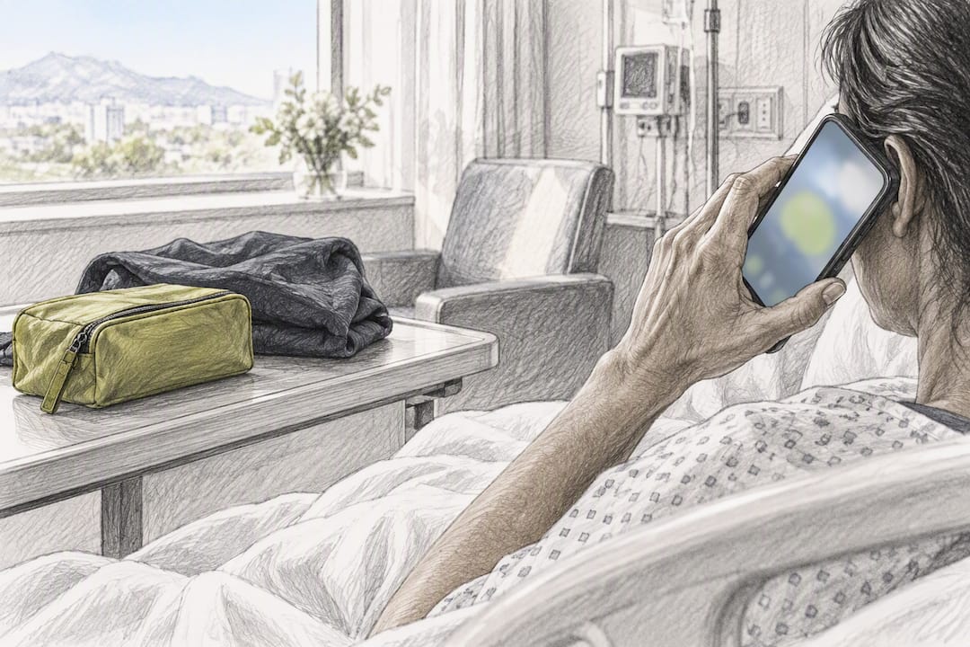 Traveler calling emergency assistance abroad