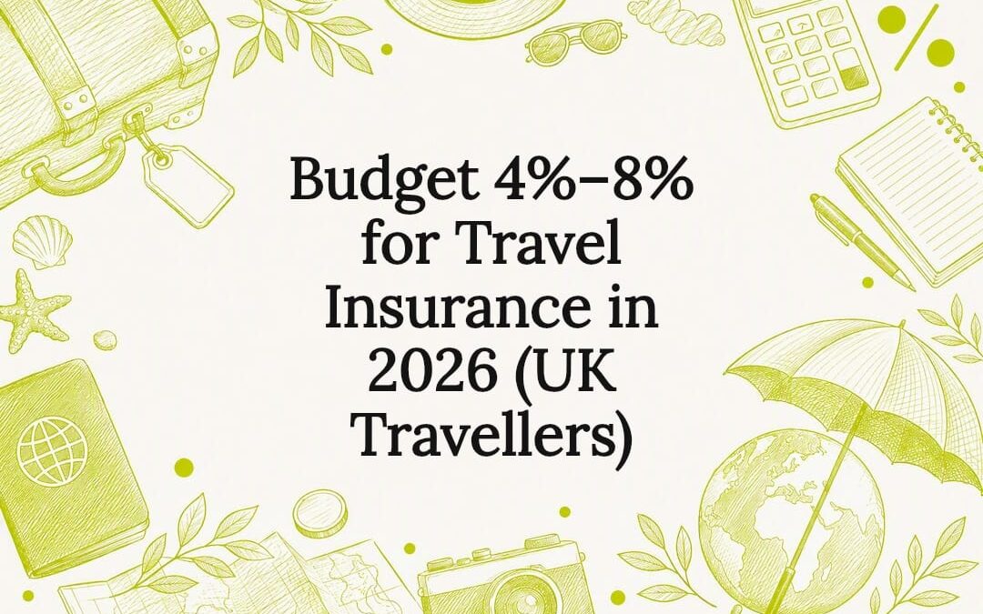 Decorative travel insurance budget title card