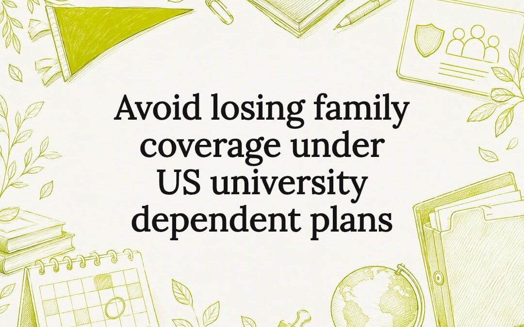 Decorative university insurance title card illustration