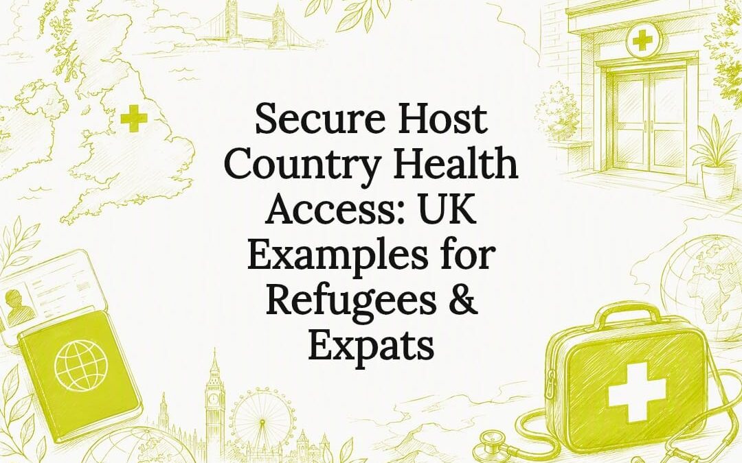 Healthcare access title card for UK migrants