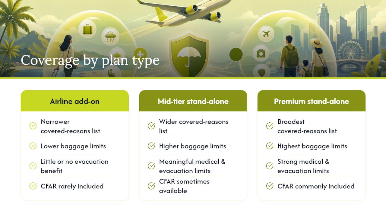 Comparison of airline add-on and standalone insurance