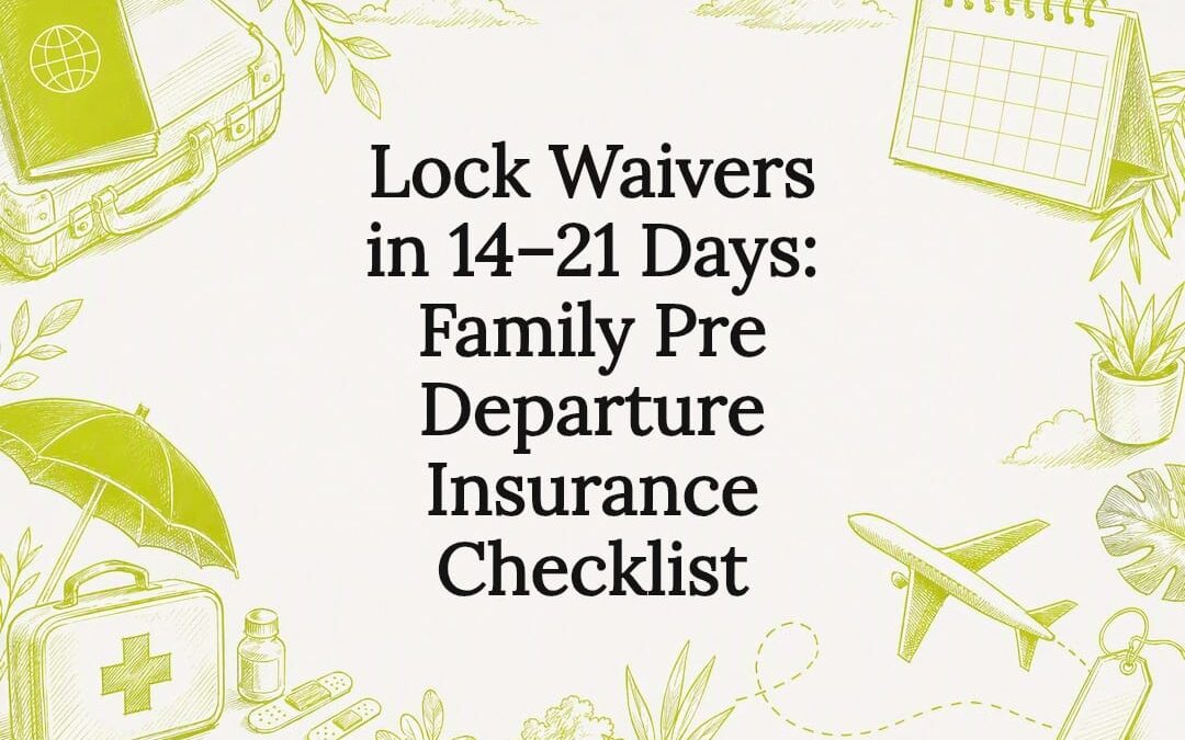 Decorative family travel insurance title card